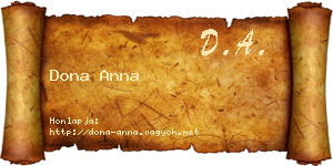 Dona Anna névjegykártya